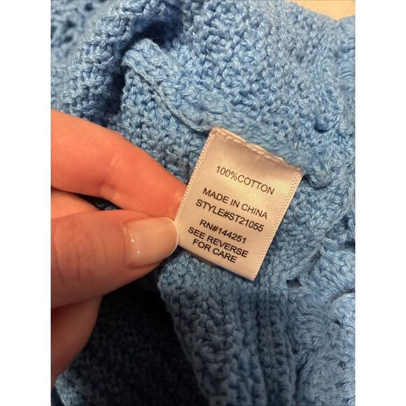 sincerely jules 2 piece set Solid Sky Blue Knit Crop Tank Top Shorts Medium - Picture 5 of 5